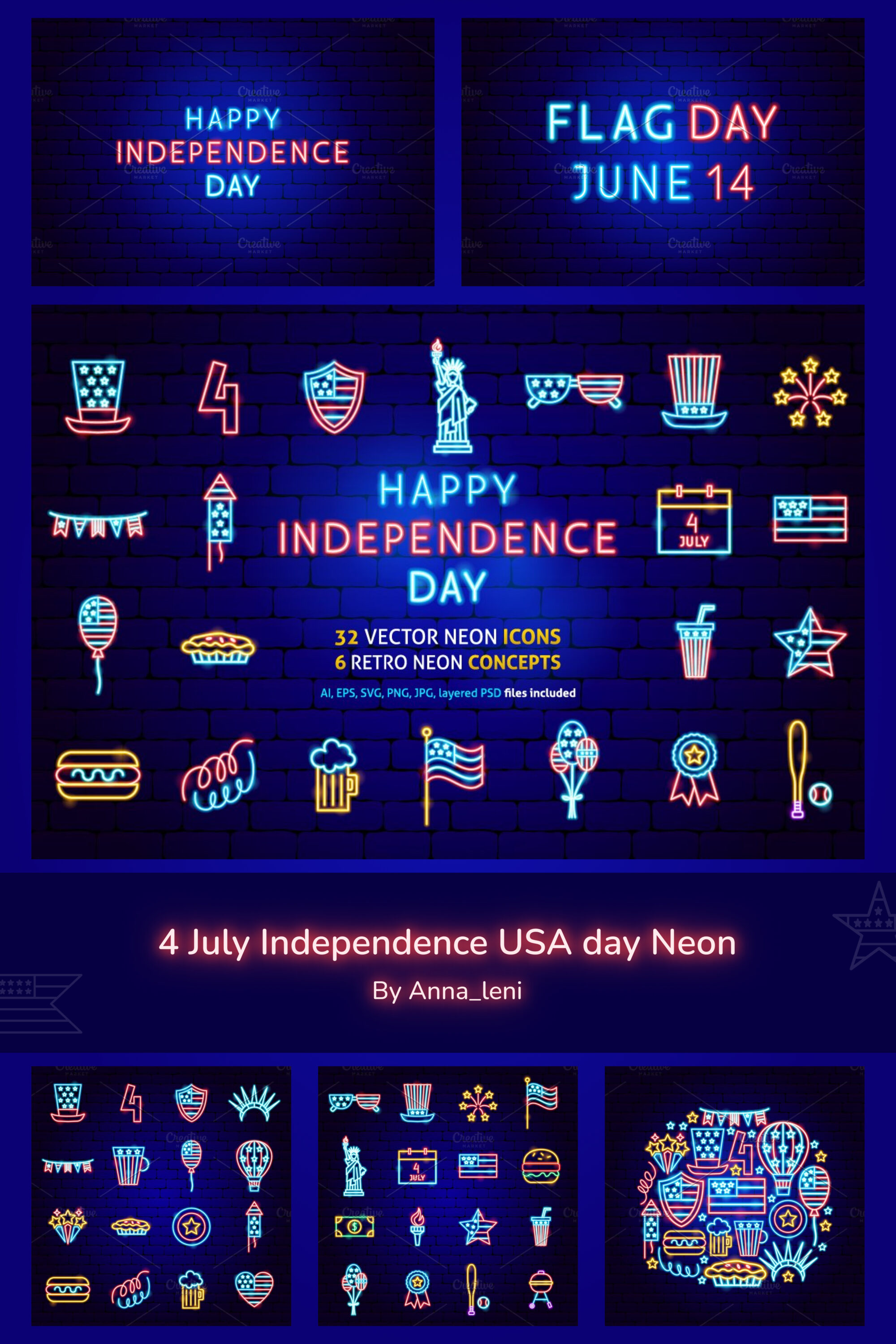 4 july independence usa day neon of pinterest.