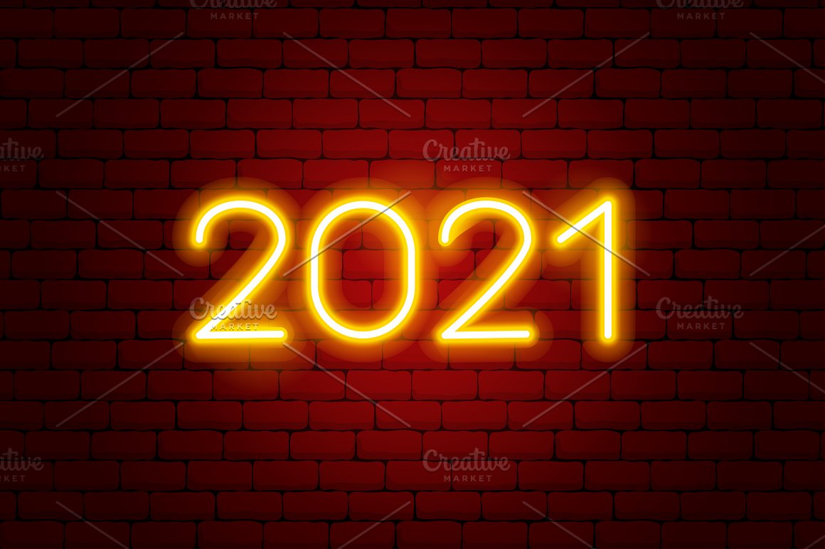 Neon inscription 2021.