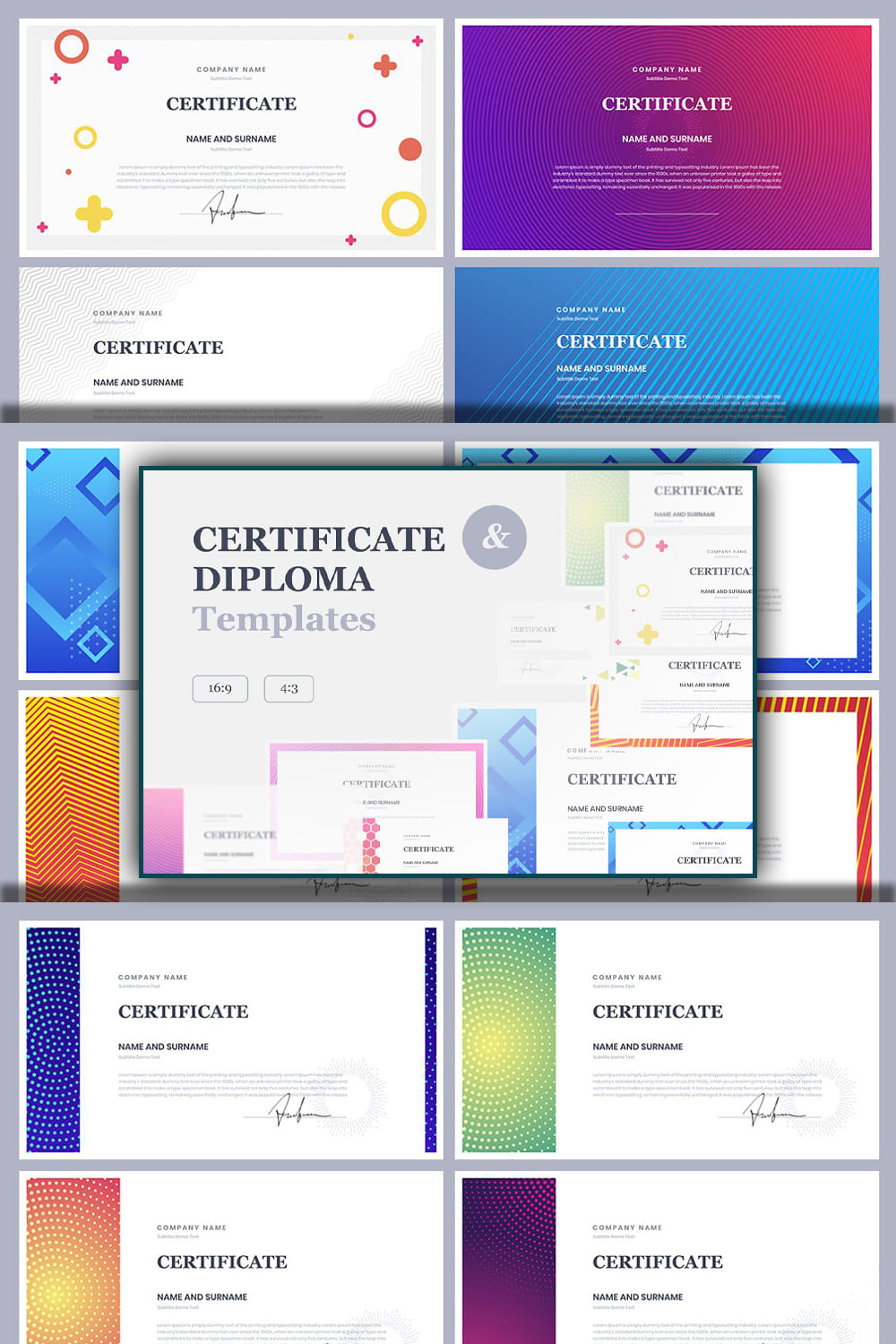 Certificate & Diploma PowerPoint pinterest image.