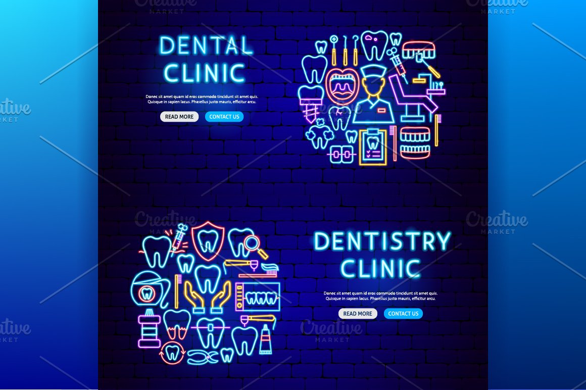 Interesting icons on the topic of dentistry.