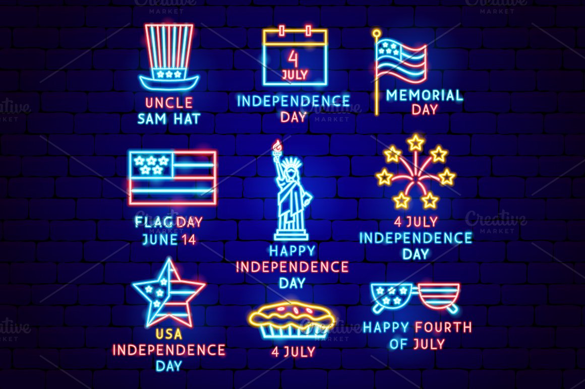 American symbols for the day of freedom.