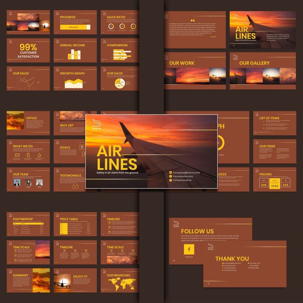 Presentation Aviation Airlines Masterbundles