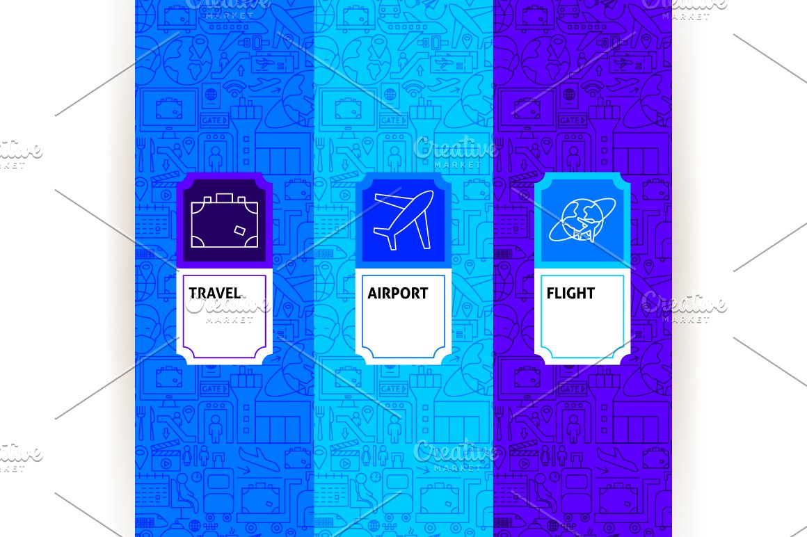 Different colors on the theme of the airport.