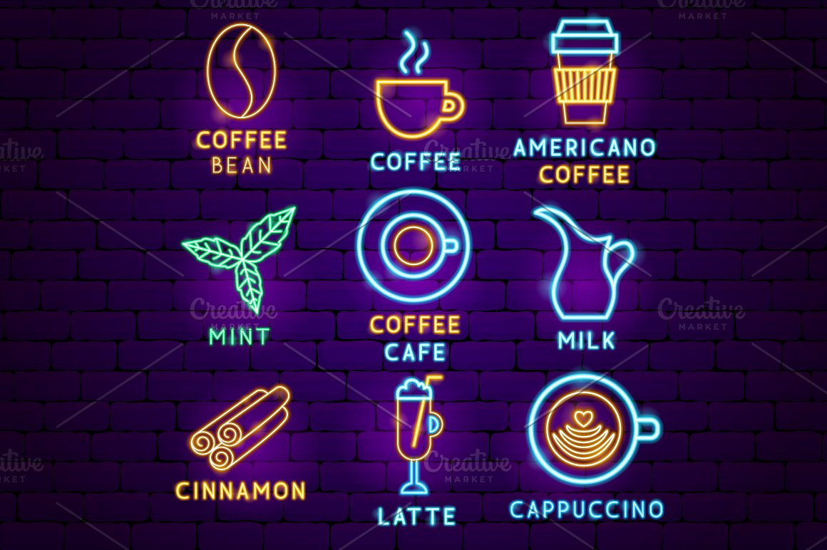 Beautiful icons on the topic of coffee brewing.