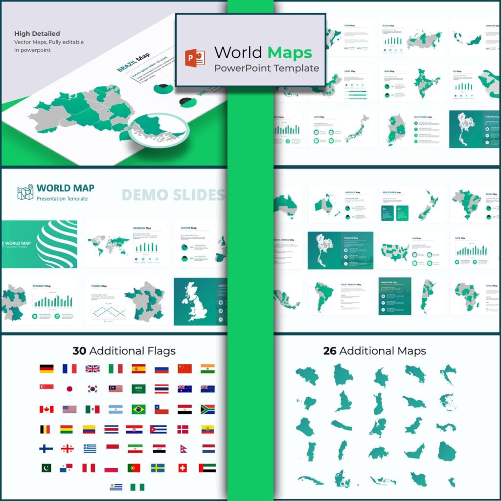 World Map Powerpoint Template Masterbundles