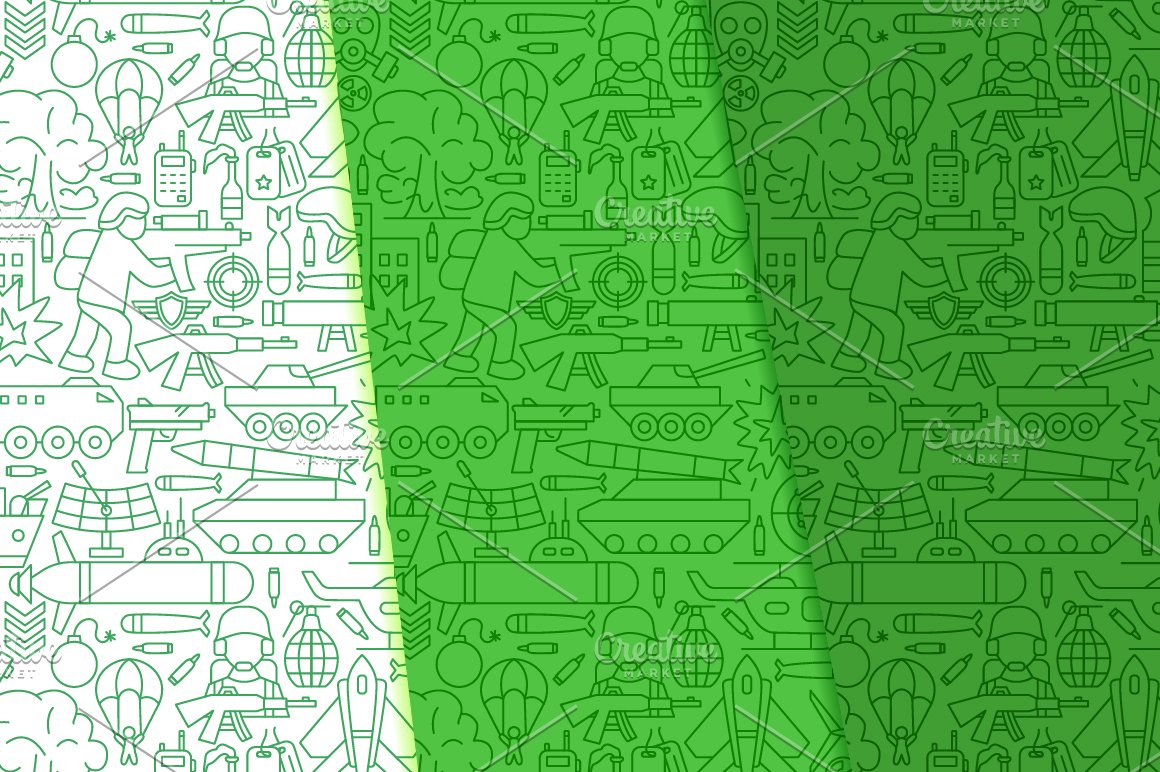Green background images on the theme of war.