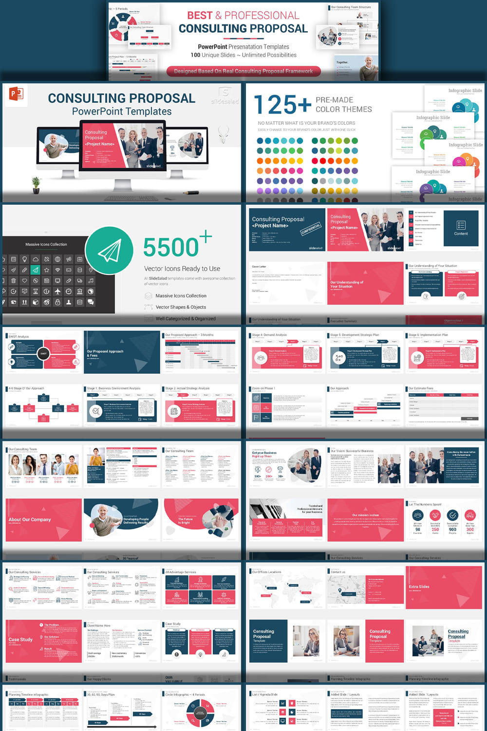 Consulting Proposal PowerPoint pinterest image.