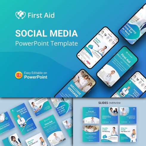 Medical First Aid Social Media PPTX cover image.