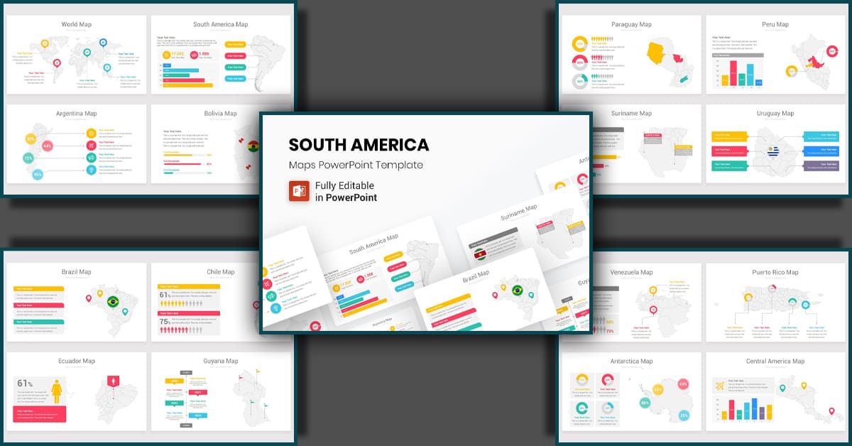 South America Maps PowerPoint Template facebook image.