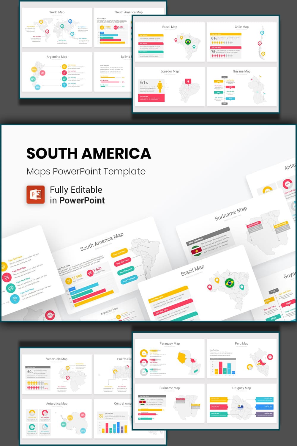 South America Maps PowerPoint Template pinterest image.