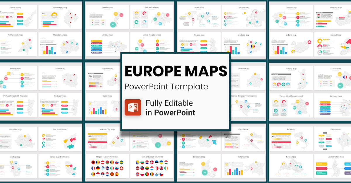 Europe Maps PowerPoint Template facebook image.