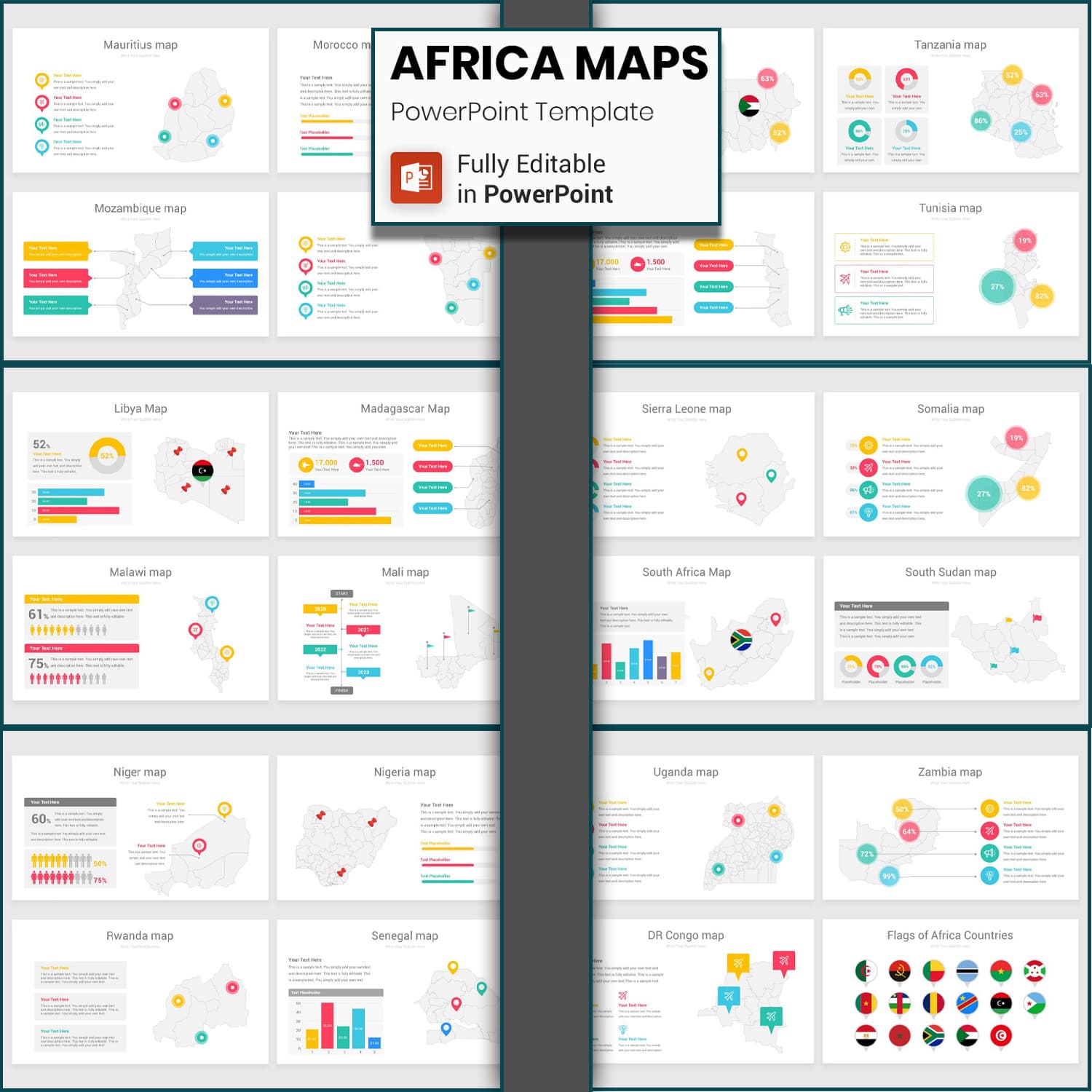 africa maps powerpoint template.