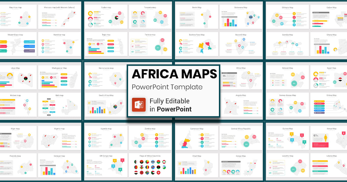 Africa Maps PowerPoint Template facebook image.