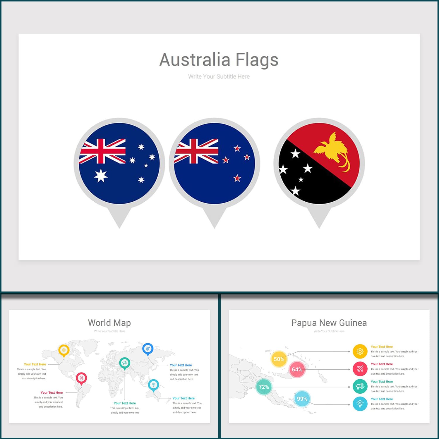 oceania maps powerpoint template.