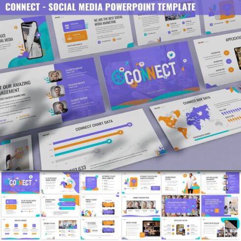 Connect - Social Media PowerPoint cover image.