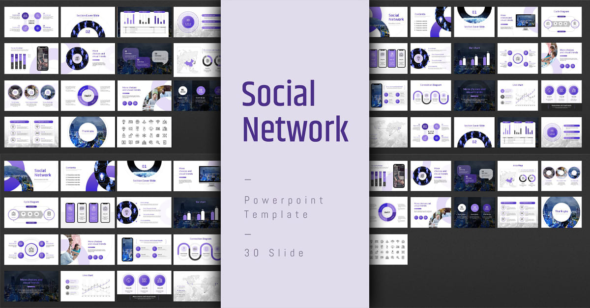 Social Network PPT Template facebook image.