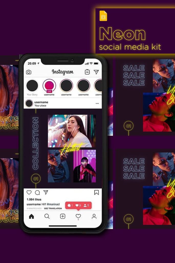 Neon Social Media Kit Google Slides – MasterBundles