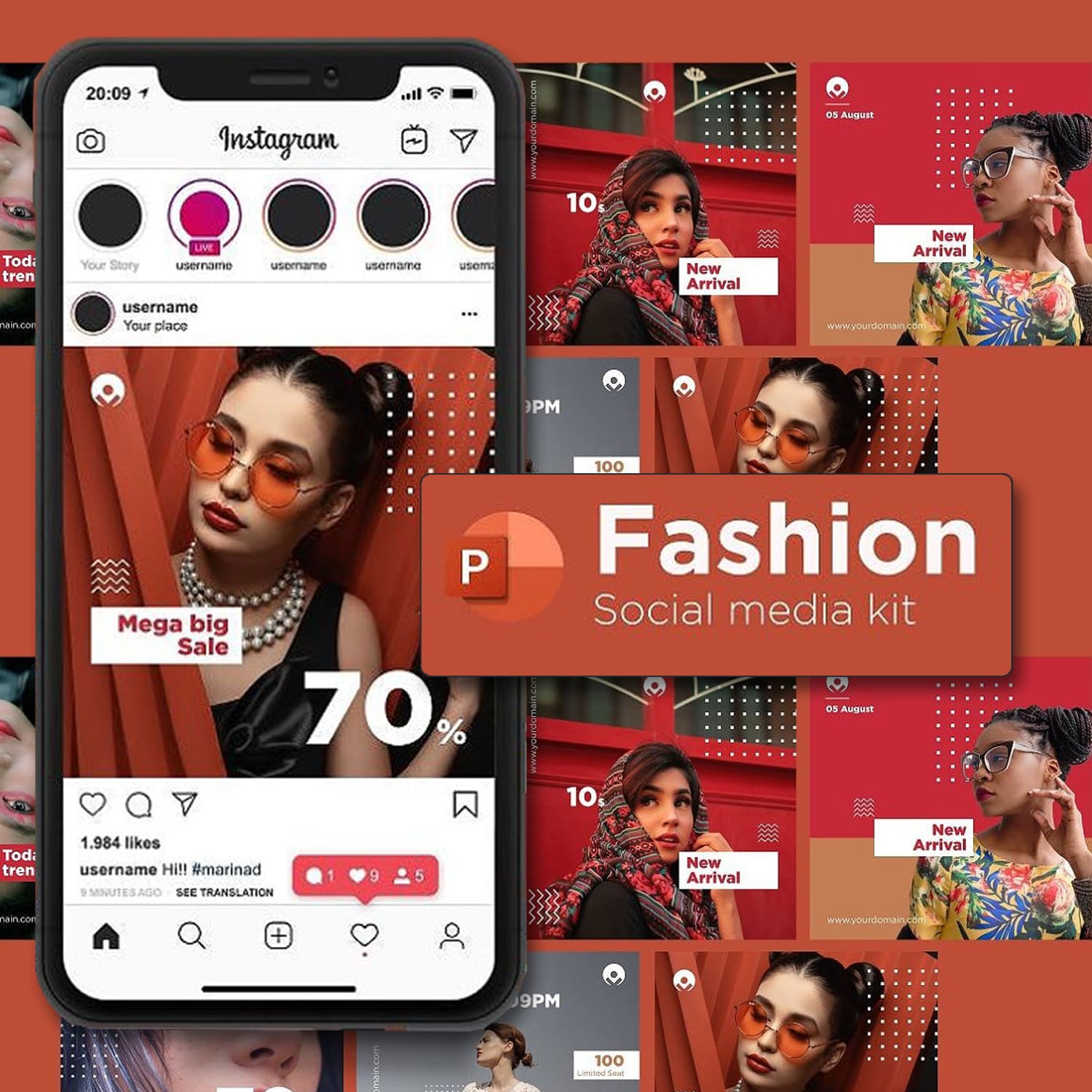 fashion social media kit powerpoint.