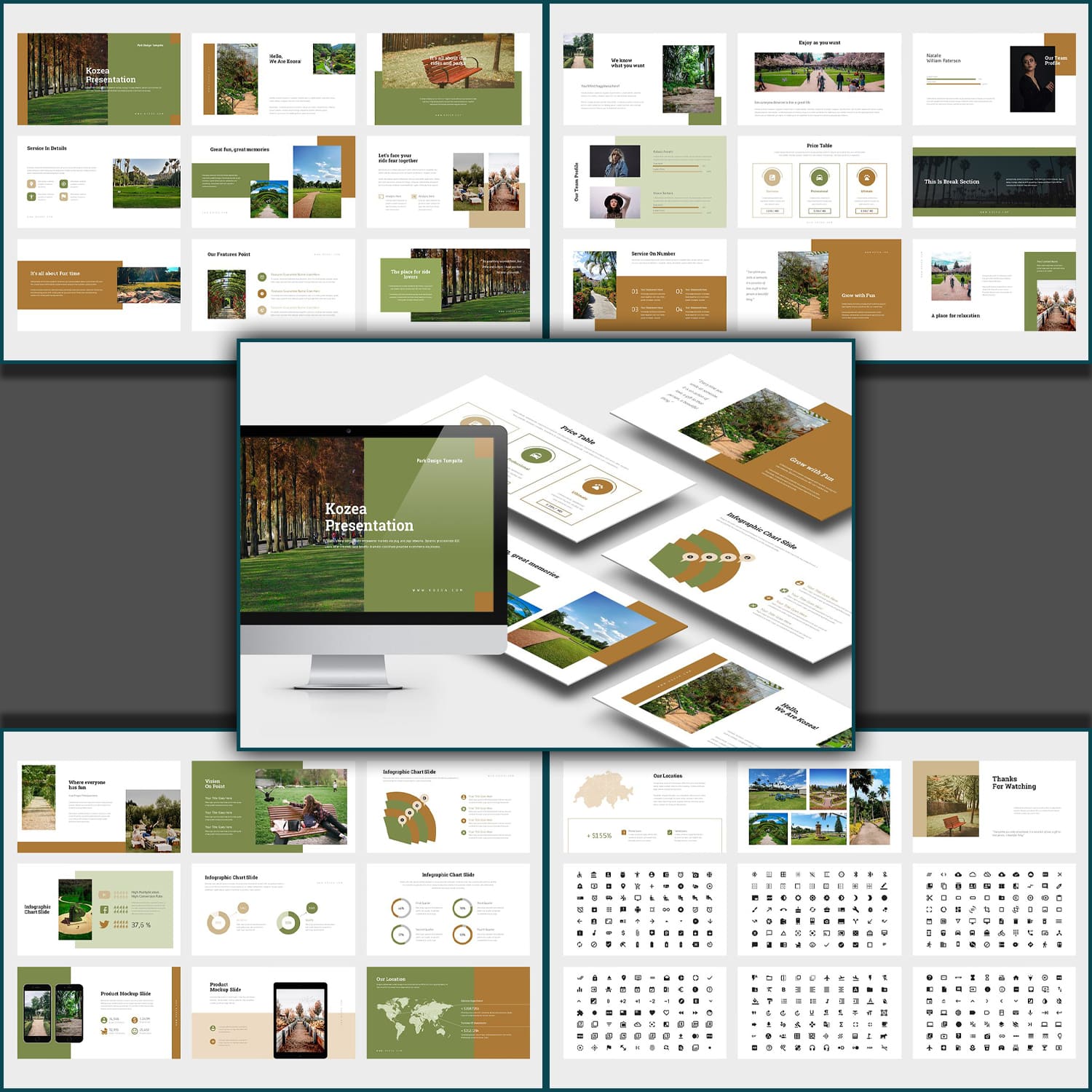 Kozea: Park & Landscape PowerPoint cover image.