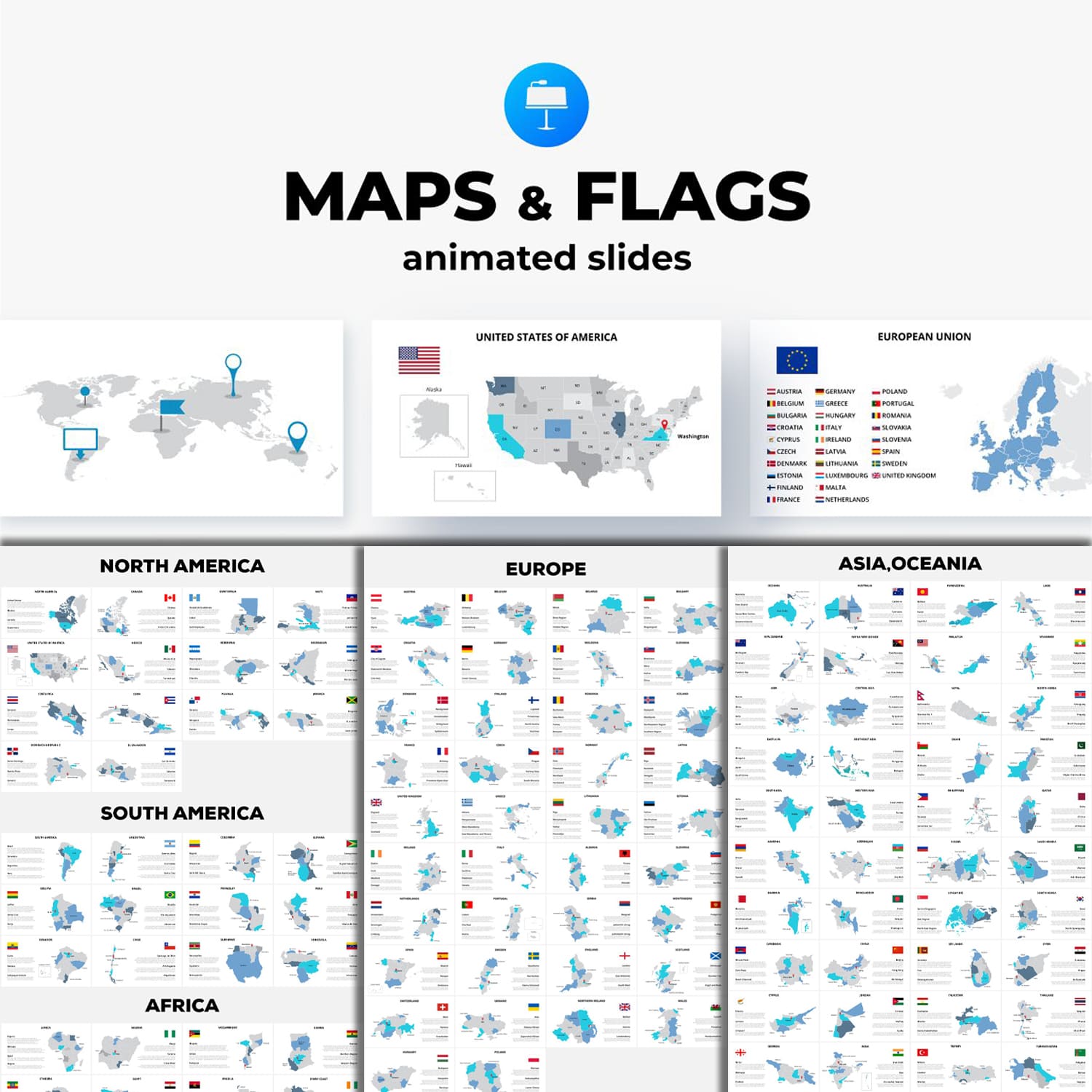 Keynote Maps Infographics cover image.