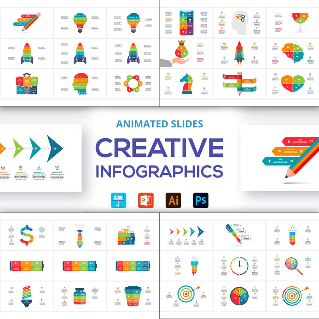Creative Animated Infographics – MasterBundles