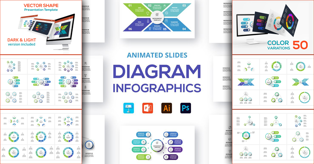 Diagrams Animated Infographics – MasterBundles