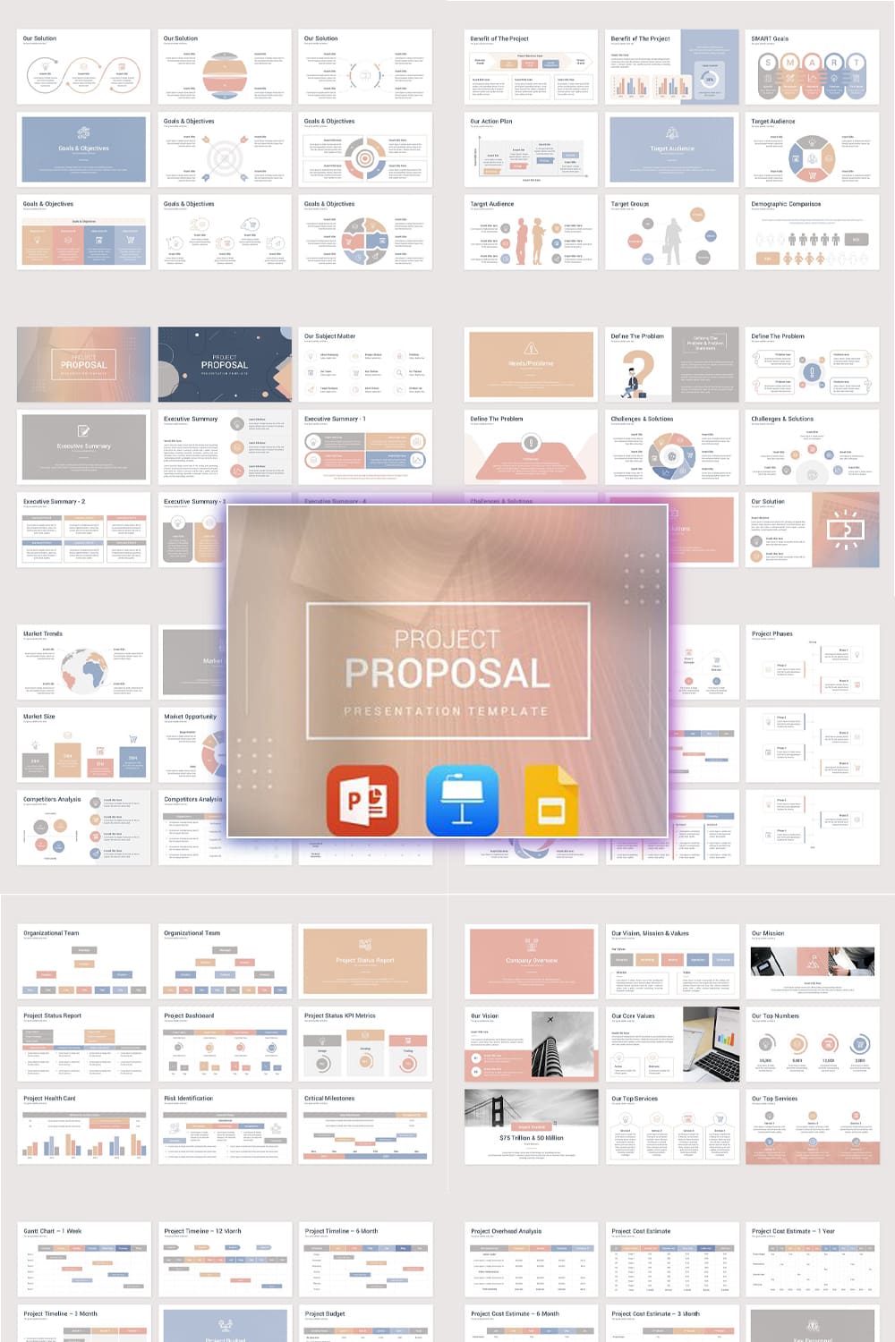 Project Proposal PowerPoint Template pinterest image.