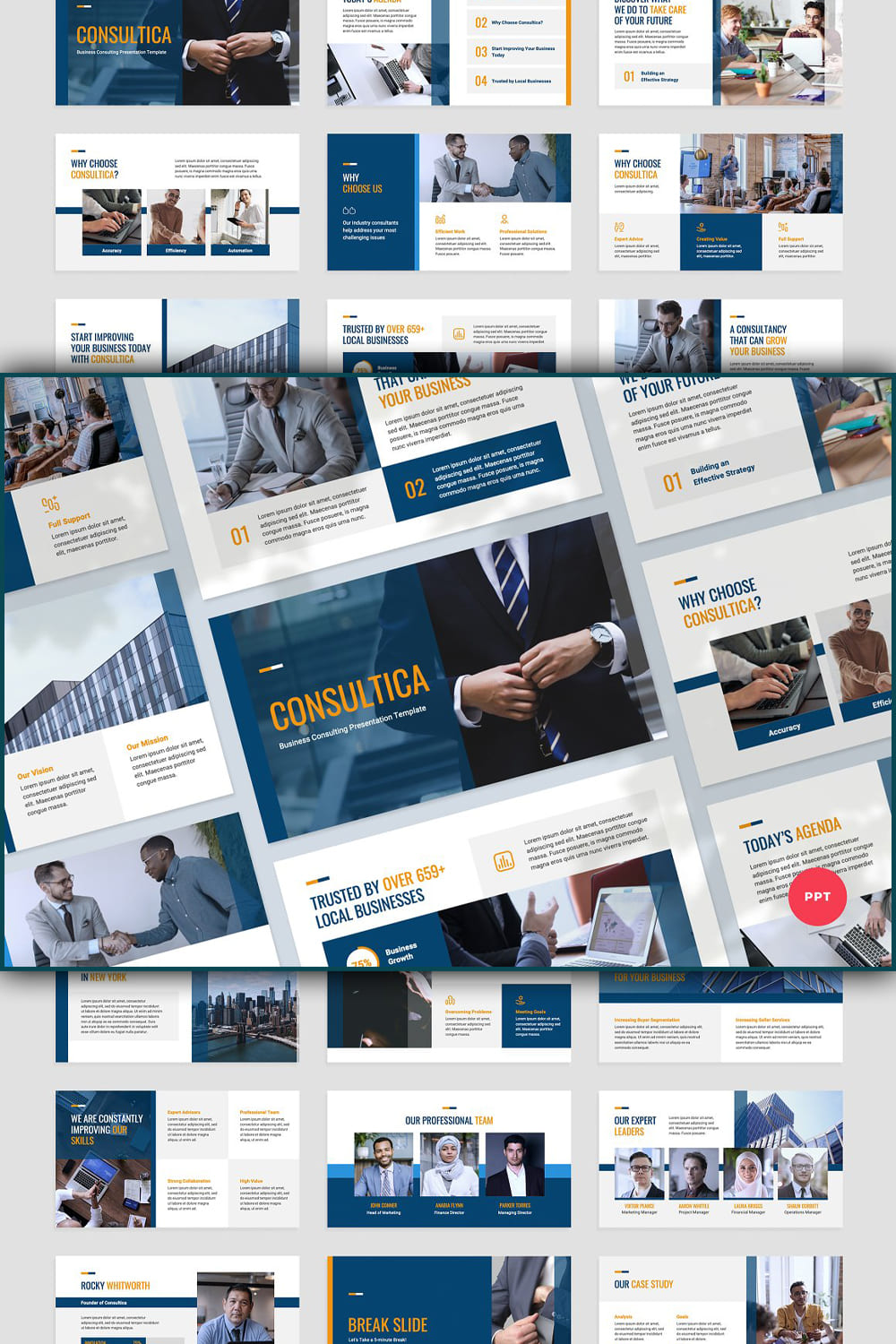 Business Consulting Template pinterest image.