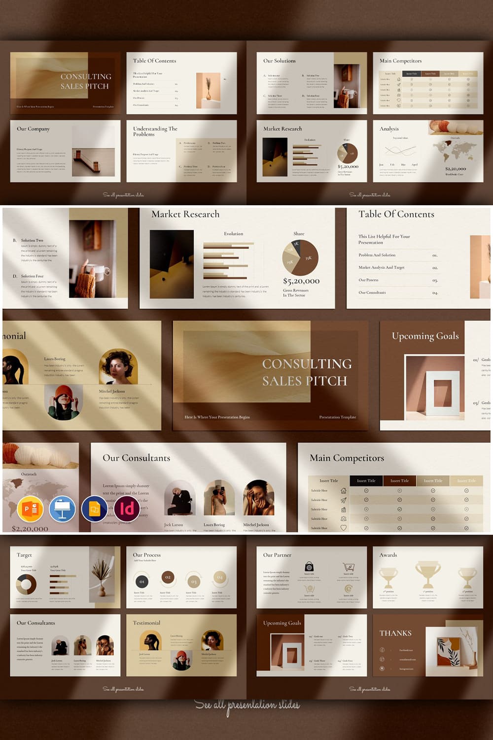 Consulting Presentation Template pinterest image.