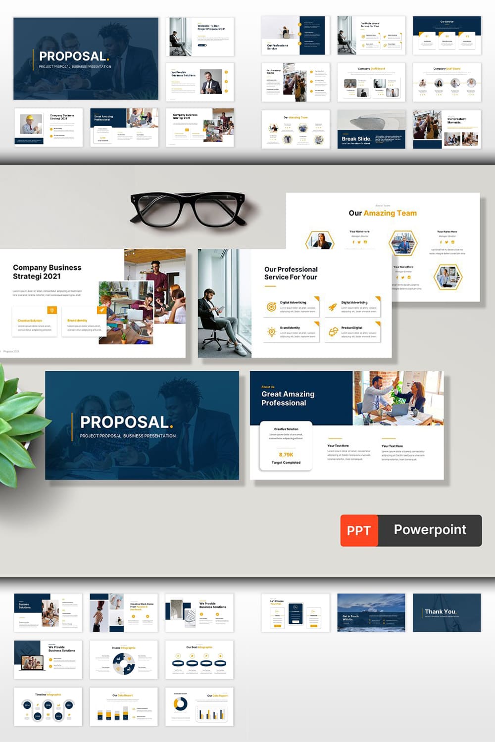 Project Proposal PowerPoint Template pinterest image.