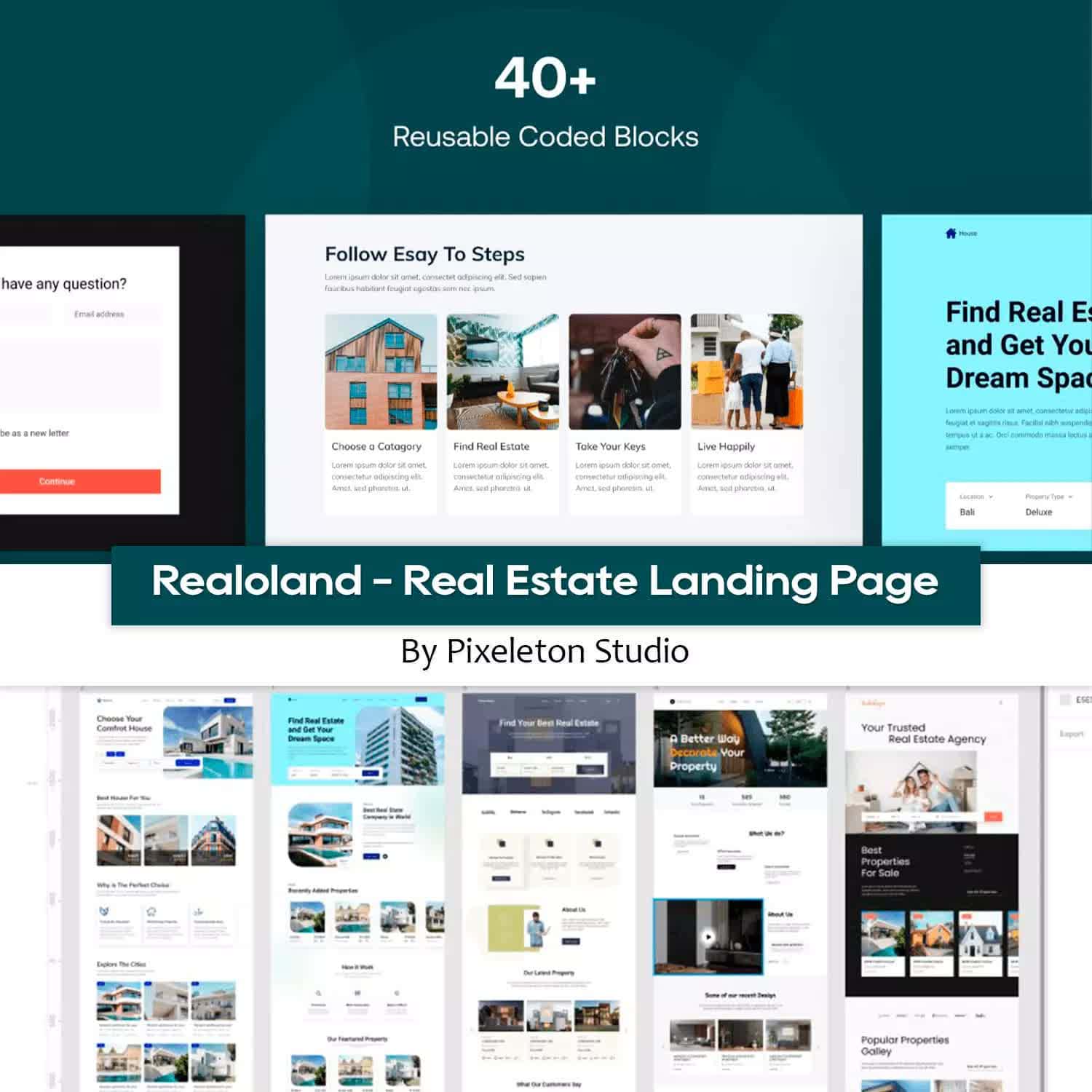 9 Real Estate Landing Page Templates Preview 1.