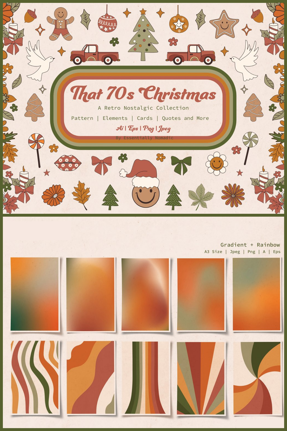 Retro christmas collection of pinterest.