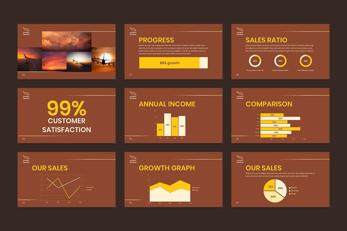 Airlines Aviation Services Powerpoint Presentation Template Preview 10.