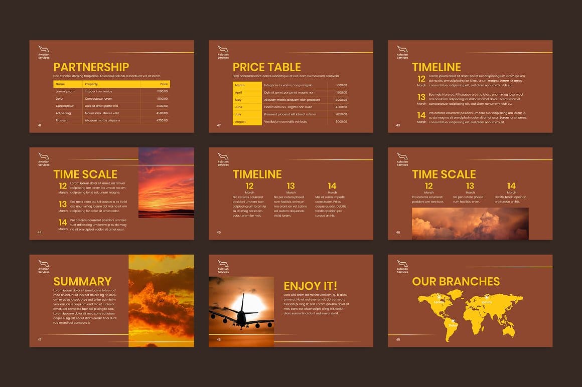 Airlines Aviation Services Powerpoint Presentation Template Preview 12.