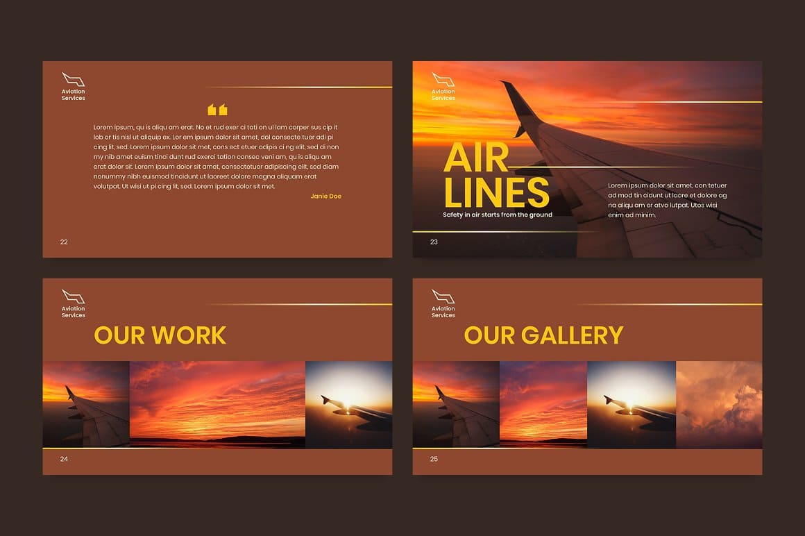 Airlines Aviation Services Powerpoint Presentation Template Preview 9.