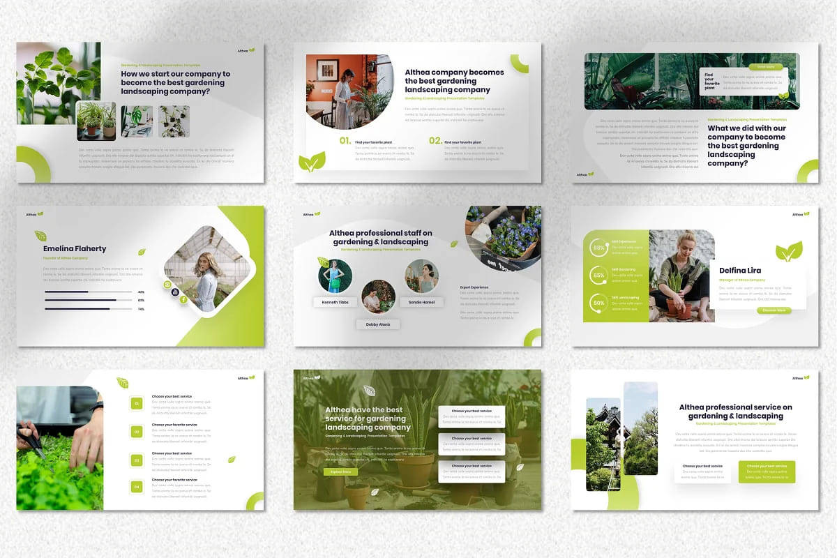 althea gardening powerpoint nature theme slides.