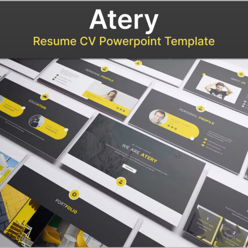 Preview atery resume cv powerpoint template.