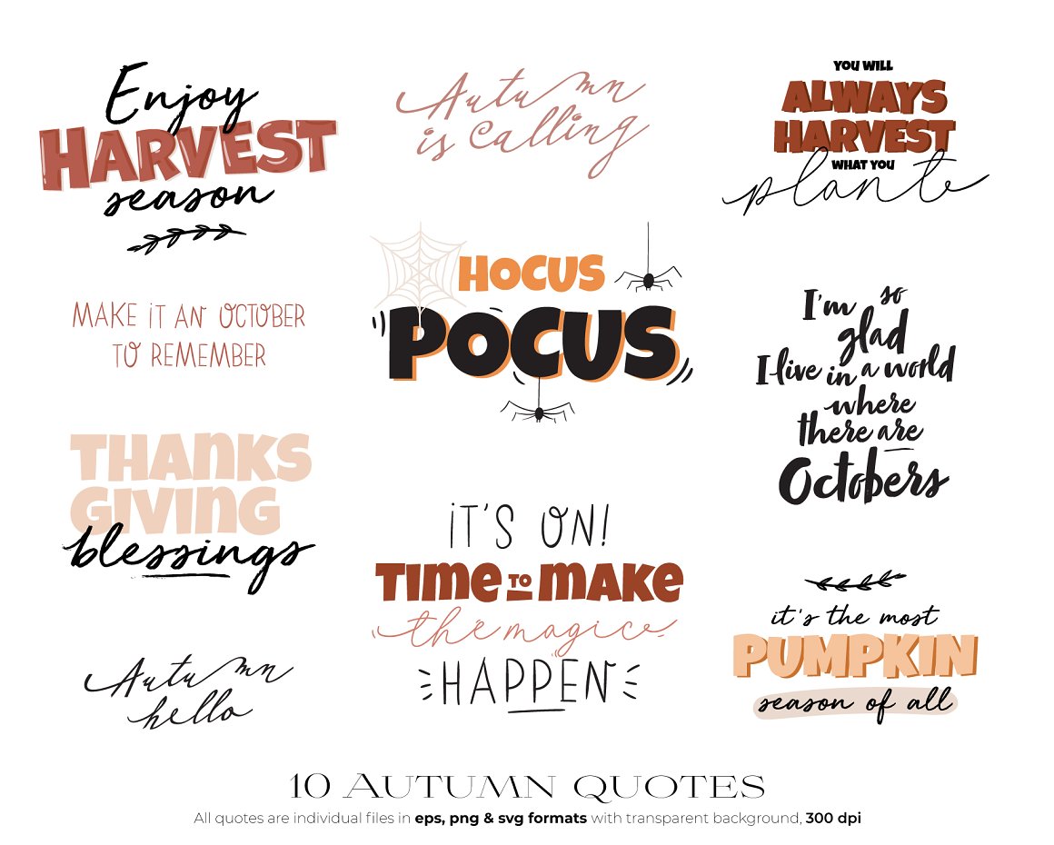 Great inscriptions in different fonts.