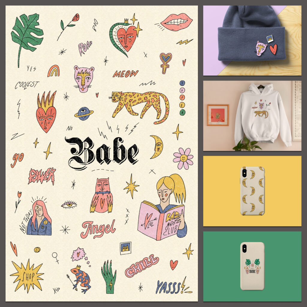 Babe Bundle: Girly, Boho, Doodle and Cartoon Elements – MasterBundles