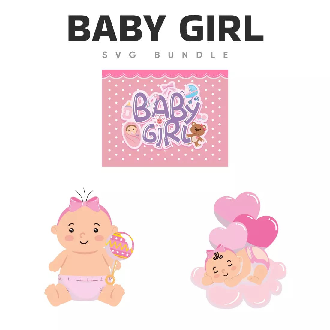 Baby Girl SVG Bundle Preview 4.