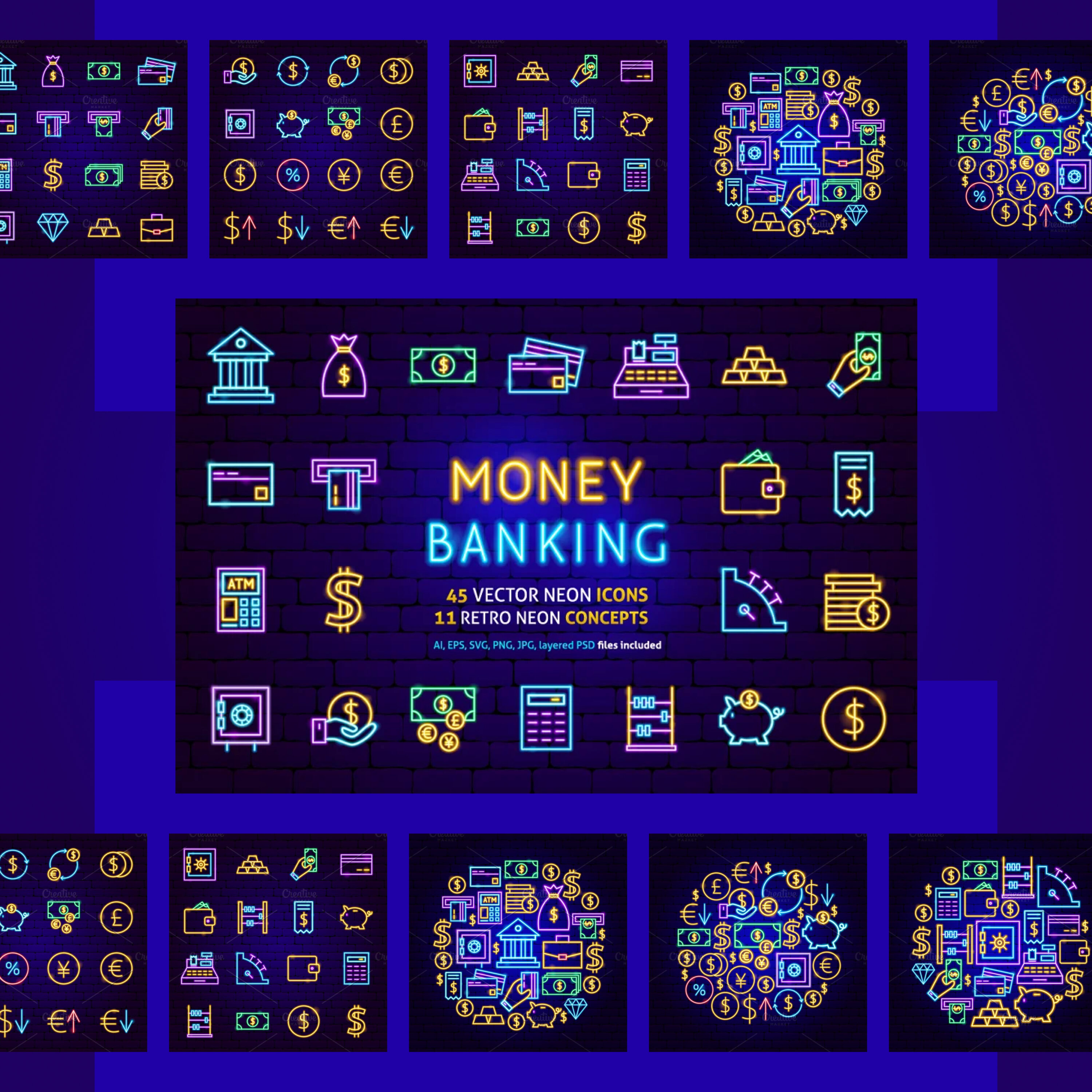 Banking finance neon image preview.