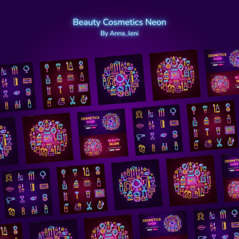 Beauty cosmetics neon image preview.