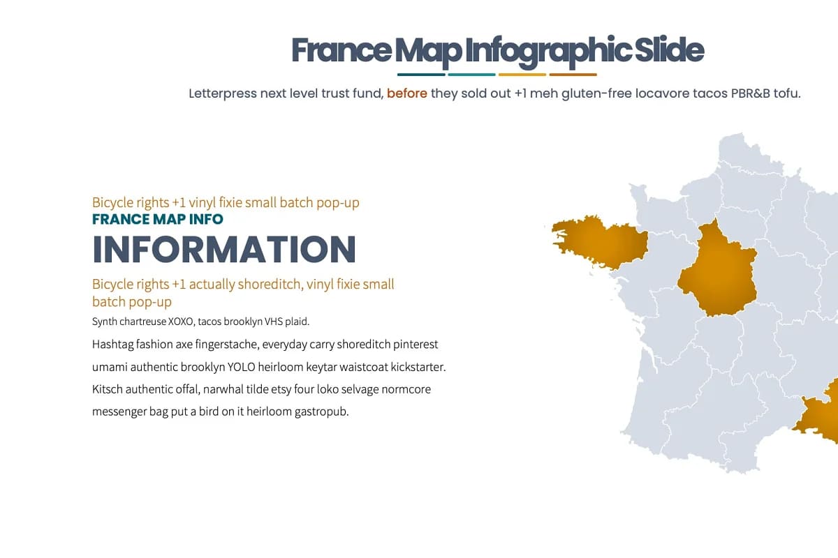 best maps keynote infographics, france map infographics slide.