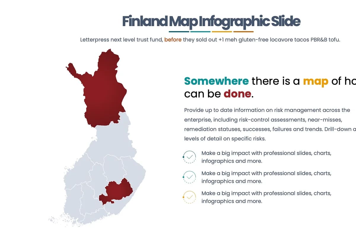 best maps keynote infographics, finland map infographics slide.