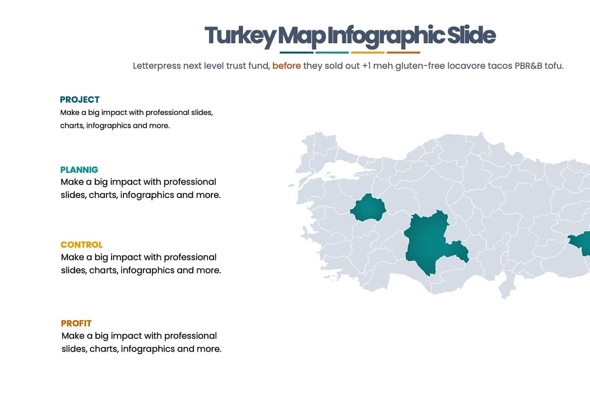 best maps keynote infographics, turkey map infographics slide.