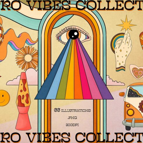 Retro Vibes Clipart Collection | Master Bundles