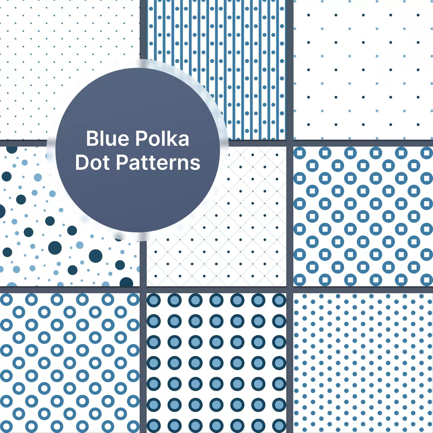 Blue Polka Dot Patterns Preview 5.