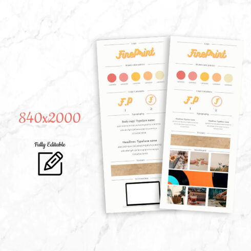 Prints of brand board template.