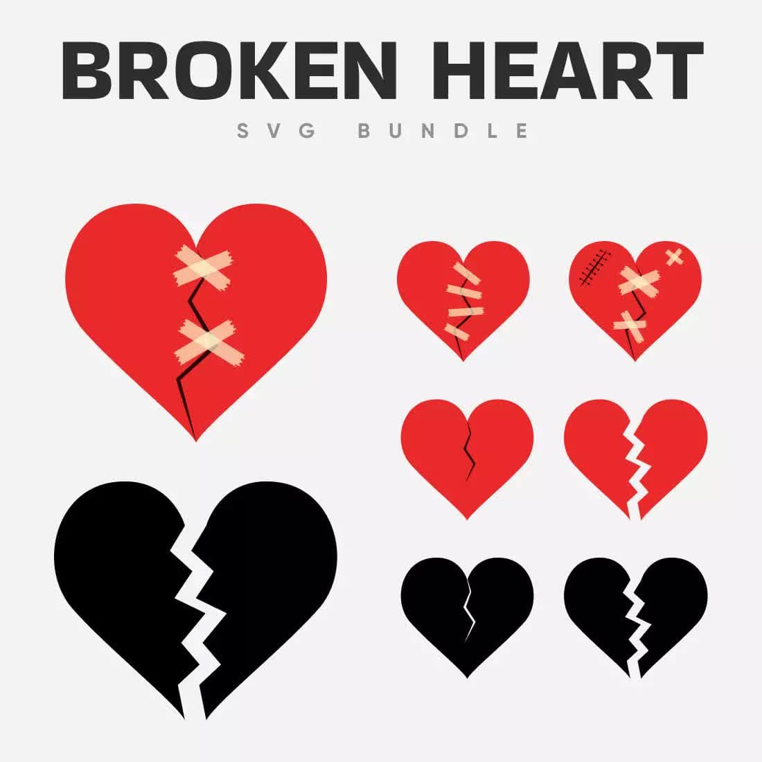 Broken Heart SVG Bundle Preview 2.