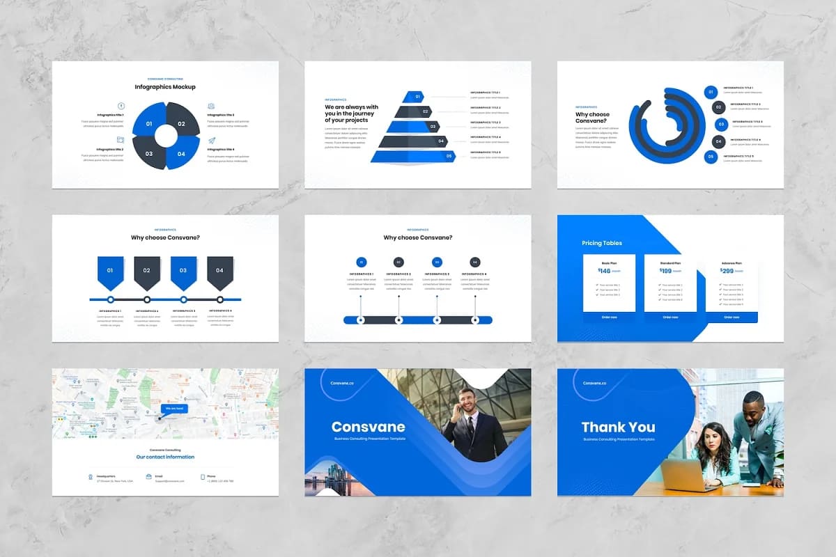 business consulting powerpoint pages.